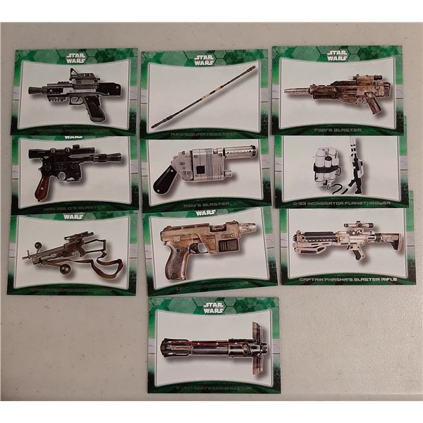 Topps Star Wars The Force Awakens Series 1 - 10 card Weapons Set