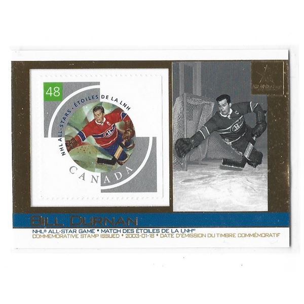 Bill Durnan 2004 Pacific Canada Post NHL All-Stars Stamp card #24