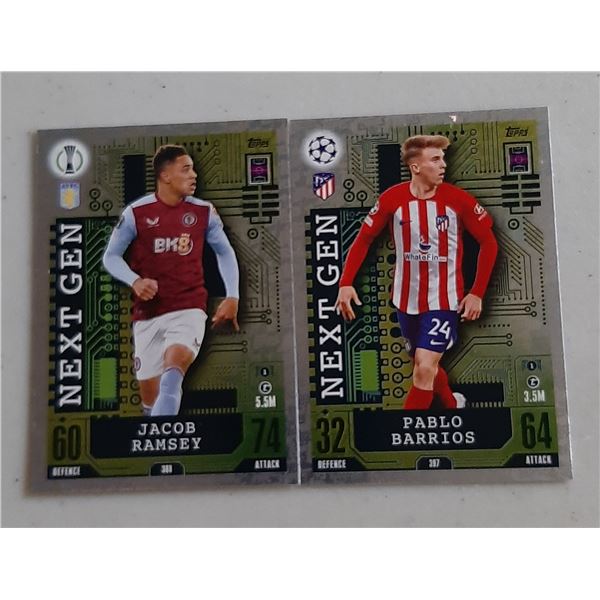 Lot of 2 2023-24 Topps Match Attax UEFA Soccer Next Gen Foil cards