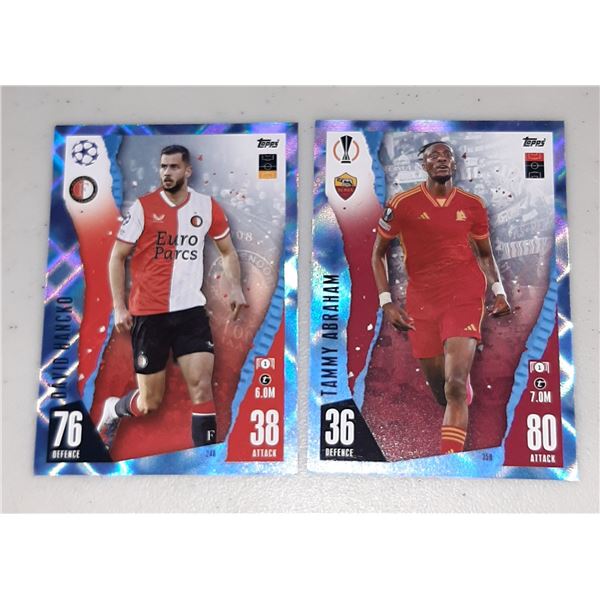 Lot of 2 2023-24 Topps Match Attax UEFA Soccer Blue Foil cards
