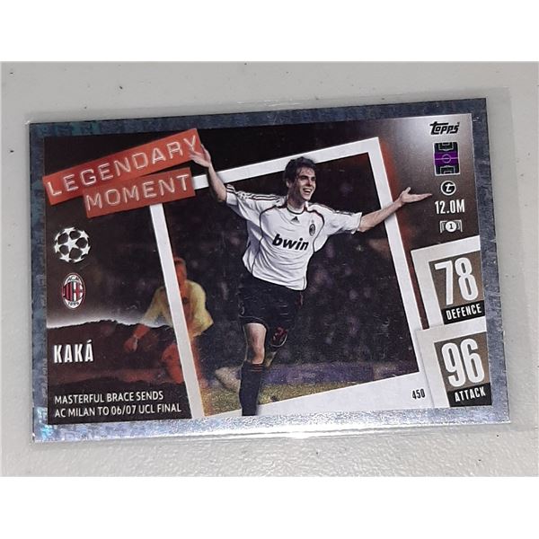Kaka 2023-24 Topps Match Attax UEFA Soccer Legendary Moment card #450