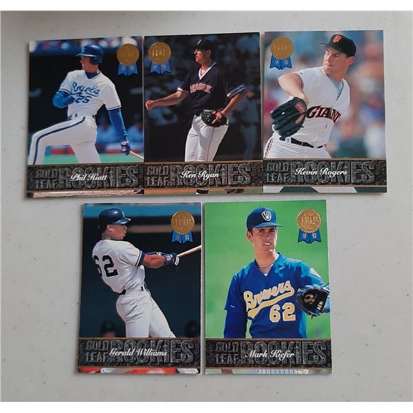 Lot of 5 1993 Leaf Gold Leaf Rookies Insert cards