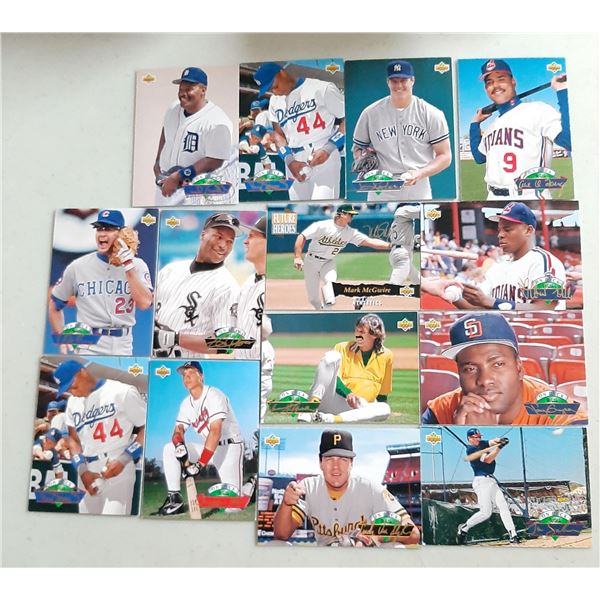 Lot of 14 1993 Upper Deck Baseball Insert cards w Mark McGwire Future Heroes