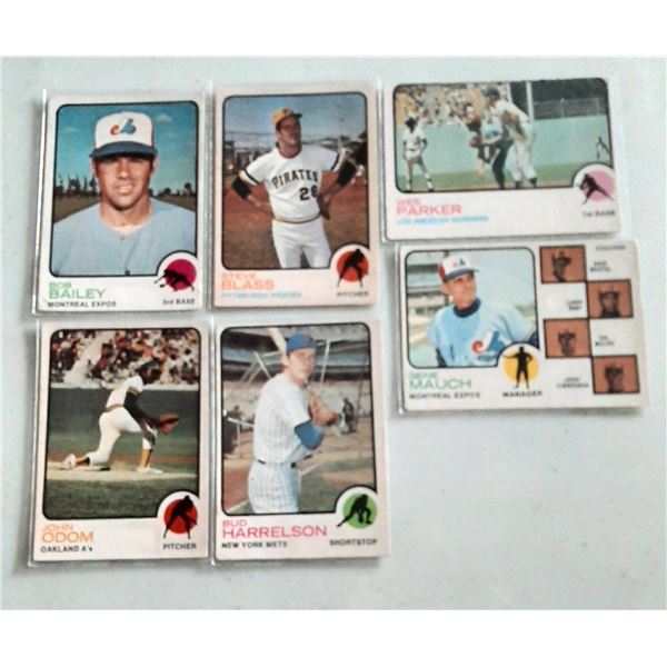 Lot of 6 1973 O-Pee-Chee Baseball cards