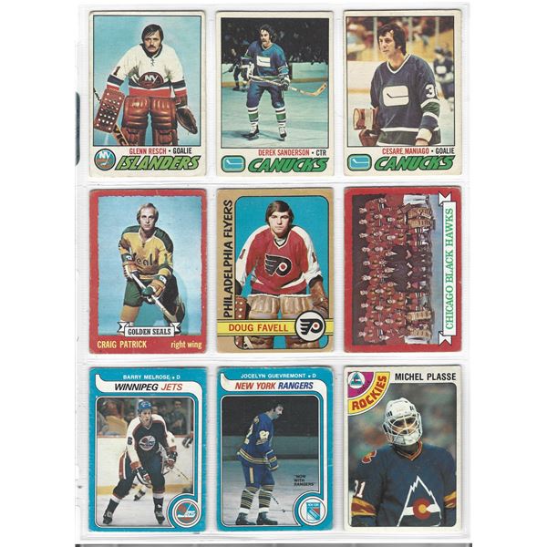 Lot of 9 1970's O-Pee-Chee NHL Hockey cards