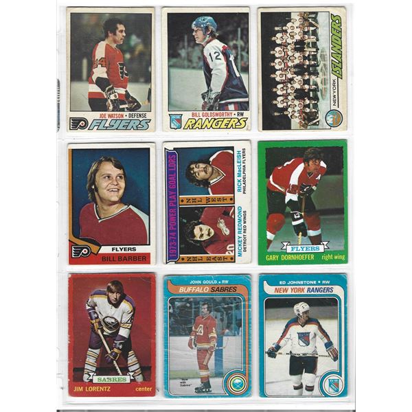 Lot of 9 1970's O-Pee-Chee NHL Hockey cards