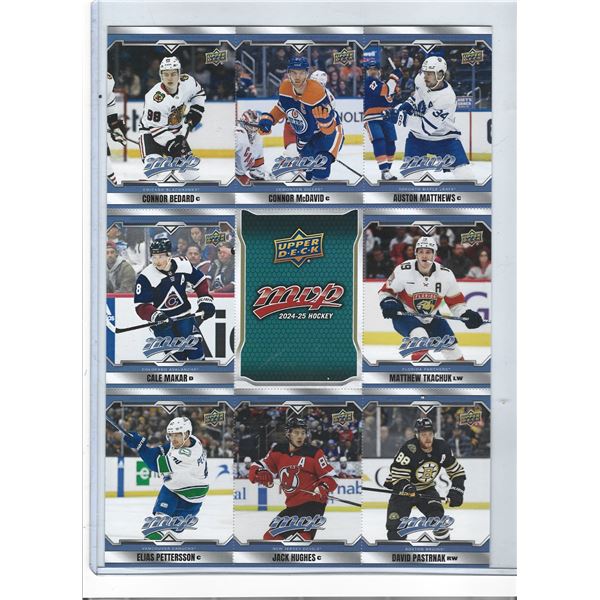 2024-25 MVP Uncut 9 card sheet with Bedard Mcdavid Matthews and more