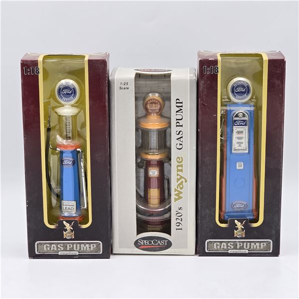 Mini Diecast Gas Pump Replica Lot of 3