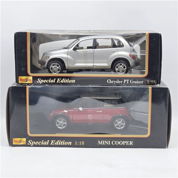 Pair of 1:18 Scale Maisto Die Cast Models