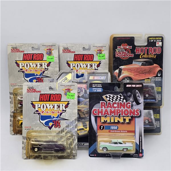 Lot of 9 Assorted Racing Champions Die cast models.