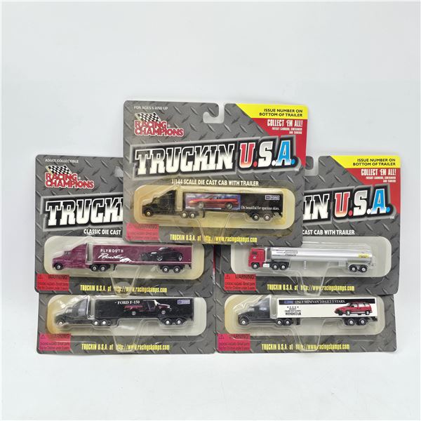 Lot of 5 Racing Champions Truckin USA Die Cast Models