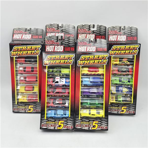 Lot of 6 Racing Champion Hot Rod 5 Packs.