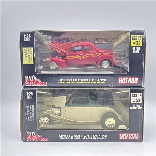 Pair of Racing Champions Hot Rod 1:24 Scale Models
