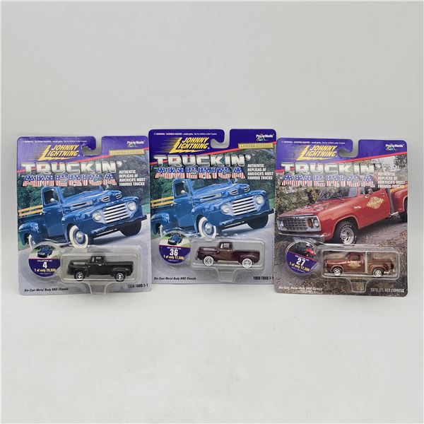 Lot of 3 Johnny Lightning Truckin USA Car Models