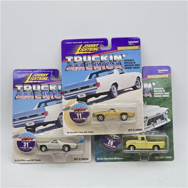 Lot of 3 Johnny Lightning Truckin America Models