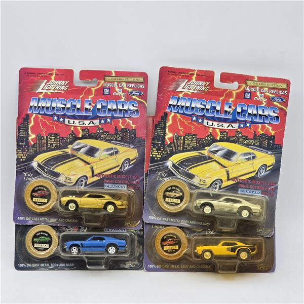 Lot of 4 Johnny Lightning Muscle Cars USA Models