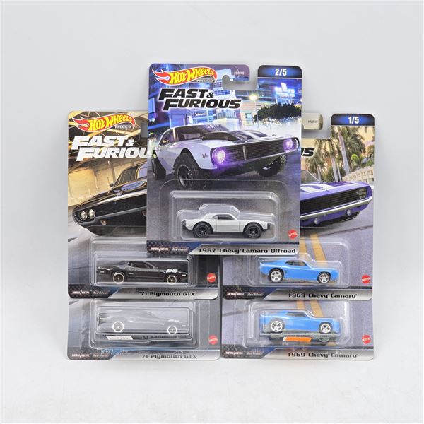 Lot of 5 Hot Wheels Fast & Furious Premiums