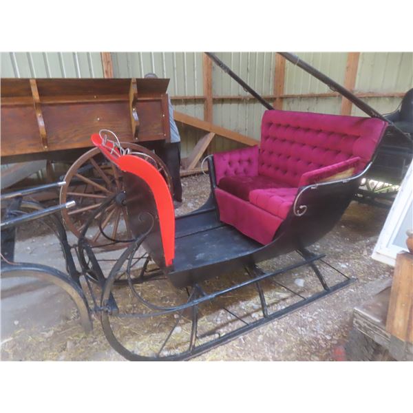 Cutter Sleigh, Single Seat, with Buggy Shafts — Always Stored Indoors