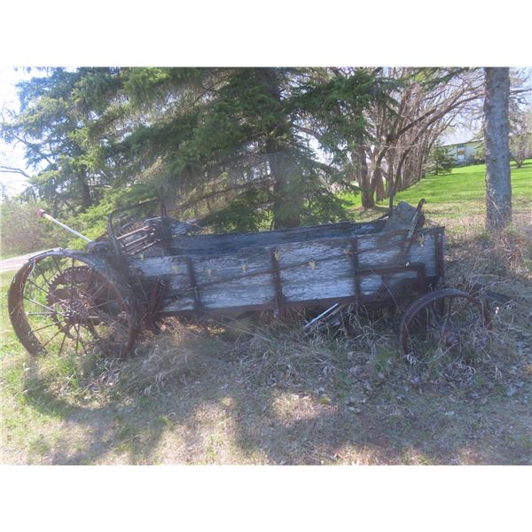 John Deere Model E Ground-Driven Manure Spreader, Wood Needs Replacing, Steel Wheels, Always Shaded