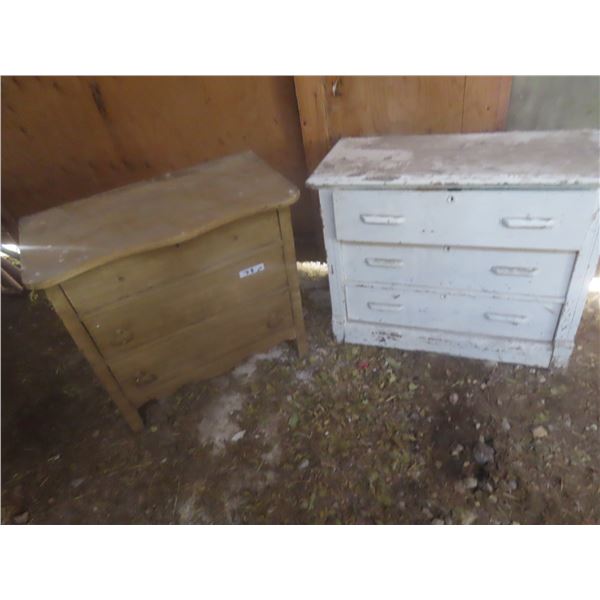 2 Antique 3-Drawer Chests of Drawers