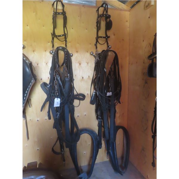 Double Set Work Harness with Bridles and 2 x 26" Collars
