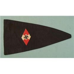 RARE HITLER YOUTH ORIGINAL PENNANT WITH HJ DIAMOND
