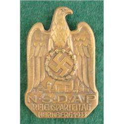 ORIG NSDAP/NAZI MEDAL- PARTICIPANTS IN NURENBERG RALLY
