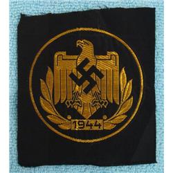 NAZI PERIOD ORIGINAL BRONZE SPORTS PATCH 1944 WEHRMACHT