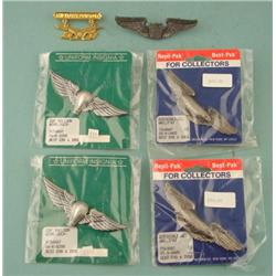 Lot 6 WWII USAAF Reproduction Insignia Cast Metal Pins