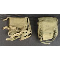 US WWII BROWN CANVAS FIELD PACK AND SECURING BELT