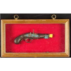 Replica 18th Century Pistol Gun Relic in Display Case