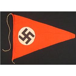 ORIGINAL NAZI PARTY PENNANT WITH ROPE TIE