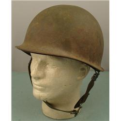 US M1 HELMET & LINER-1951 KOREAN WAR-SAND TEXTURE