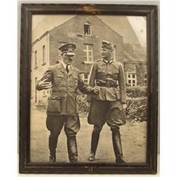 1940 PERIOD FRAMED PHOTO HITLER & OBERST BEFEHLSHABER