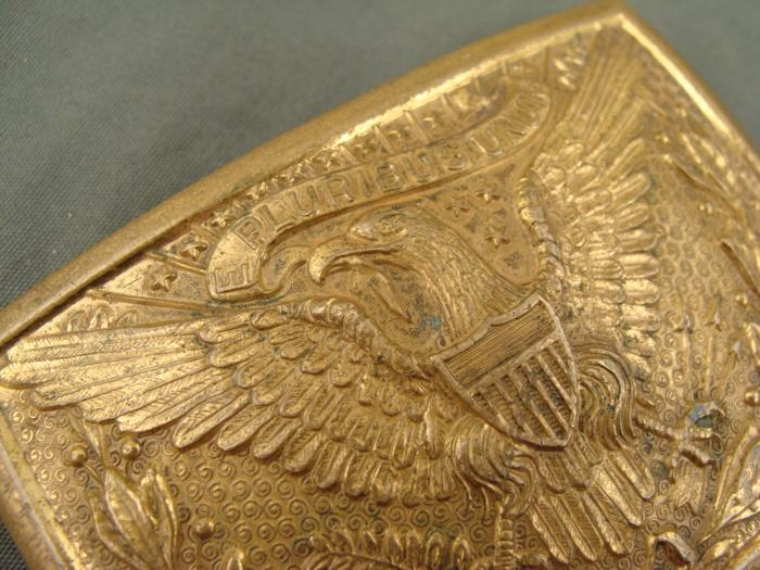 1890S U.S. ARMY OFFICERS MILITARY BELT BUCKLE. EAGLE