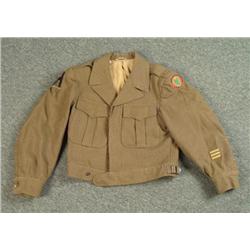 WWII US Army Ike Jacket Eisenhower OD 1944 w/ Patches