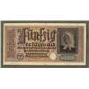 Image 1 : ORIGINAL 50RM NAZI NOTE W/EAGLE & SWASTIKA EMBOSSED