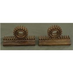 WWII US NAVAL BOATS GEAR SHAFT MADE INTO BOOKENDS