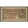 Image 1 : ORIGINAL 20 RM NAZI NOTE EAGLE/SWASTIKA EMBOSSED