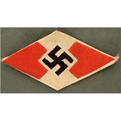 PERIOD ORIGINAL NAZI HITLER YOUTH SLEEVE DIAMOND W/SWAS