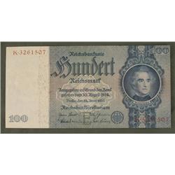 ORIGINAL 100 RM GERMAN NOTE-1935