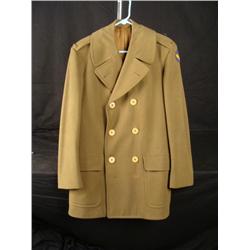 WWII US AAF PILOT-OFFICER 2ND LT DOESKIN WOOL OVERCOAT