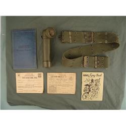 6 PC WWII LOT-INCLUDES GI FLASHLIGHT-GI SONGBOOK-ETC
