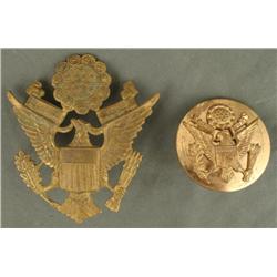 WWII U.S.VISOR HAT EMBLEMS-OFFICERS & NON-OFFICERS