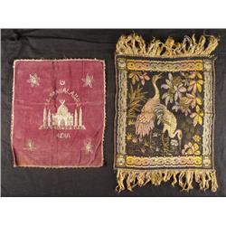 2 CBI WWII TAPESTRY BRINGBACKS-TAJ MAHAL w/BULLION