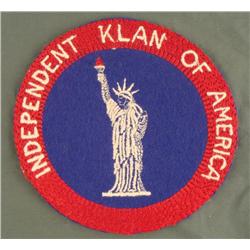VINTAGE ORIGINAL KKK INDEPENDENT KLAN OF AMERICA PATCH