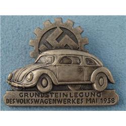 ORIG 1938 VOLKSWAGENWERKS PIN VW, SWASTIKA