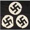 Image 1 : WWII NAZI- 3 ORIGINAL SWASTIKA DISCS FOR FLAGS UN-SEWN