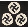 Image 2 : WWII NAZI- 3 ORIGINAL SWASTIKA DISCS FOR FLAGS UN-SEWN