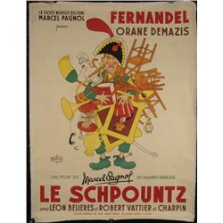 Fernandel Le Schpountz Original Large Vint Poster 1938